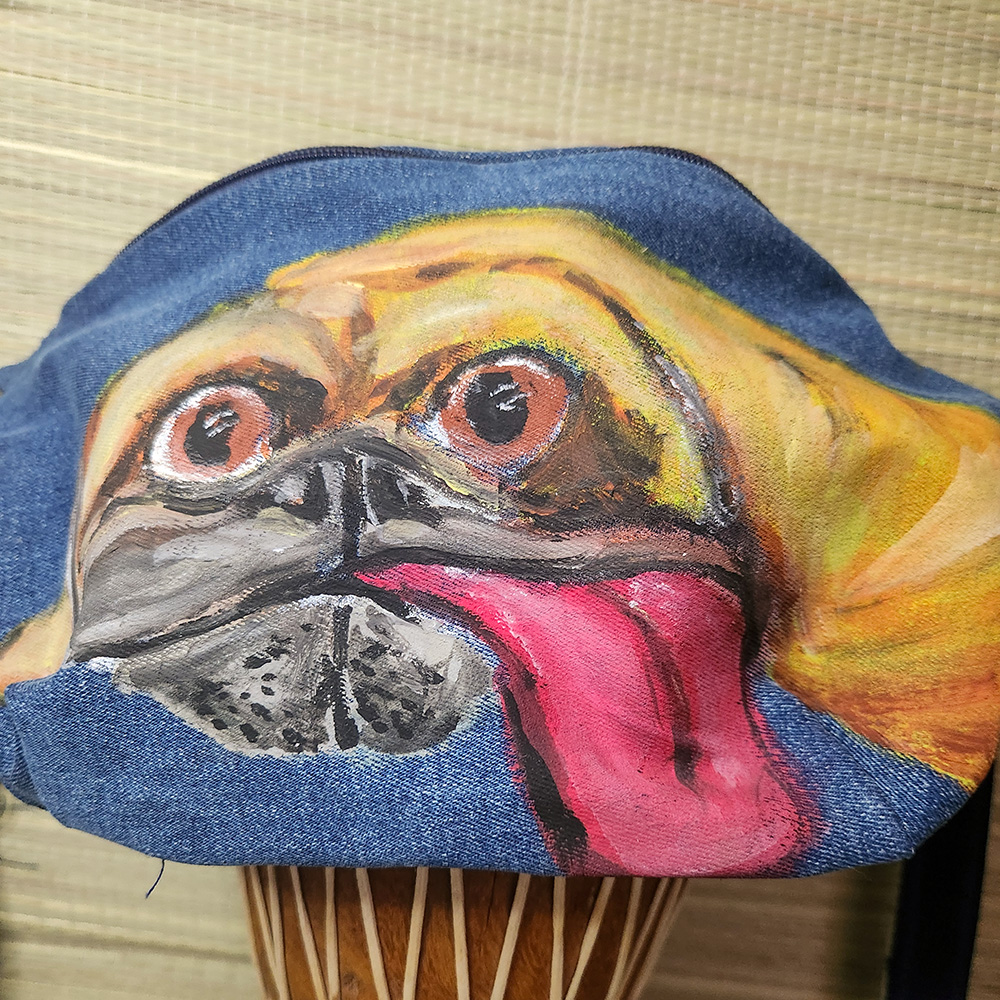 Bauchtasche aus recyceltem Jeansstoff | Handgefertigtes Unikat | Bauchtasche mit Motiv