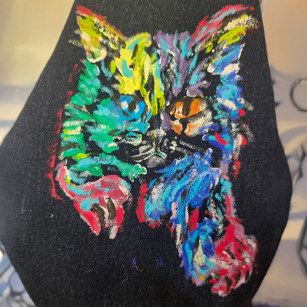 Tasche in Katzenform aus recyceltem Jeansstoff | Handgefertigtes Unikat | Kleine Tasche mit Motiv