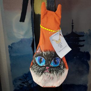 Tasche in Katzenform aus recyceltem Jeansstoff | Handgefertigtes Unikat | Kleine Tasche mit Motiv