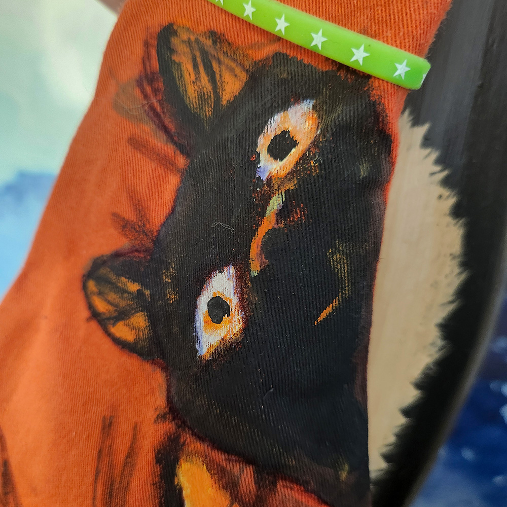 Tasche in Katzenform aus recyceltem Jeansstoff | Handgefertigtes Unikat | Kleine Tasche mit Motiv