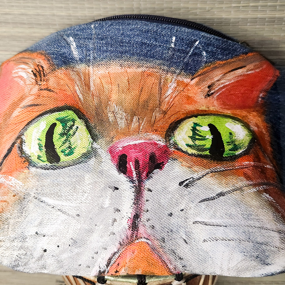 Bauchtasche aus recyceltem Jeansstoff | Handgefertigtes Unikat | Bauchtasche mit Motiv