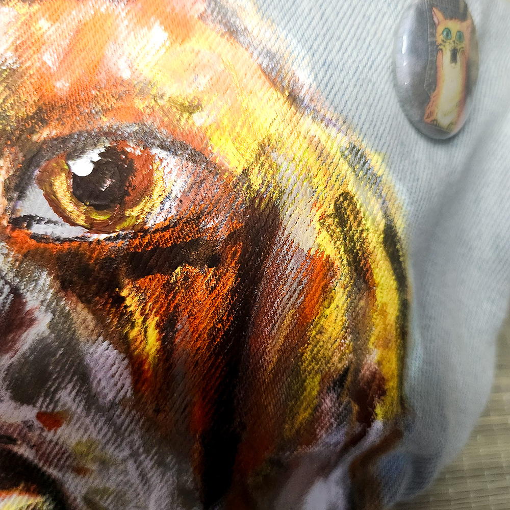 Bauchtasche aus recyceltem Jeansstoff | Handgefertigtes Unikat | Bauchtasche mit Motiv