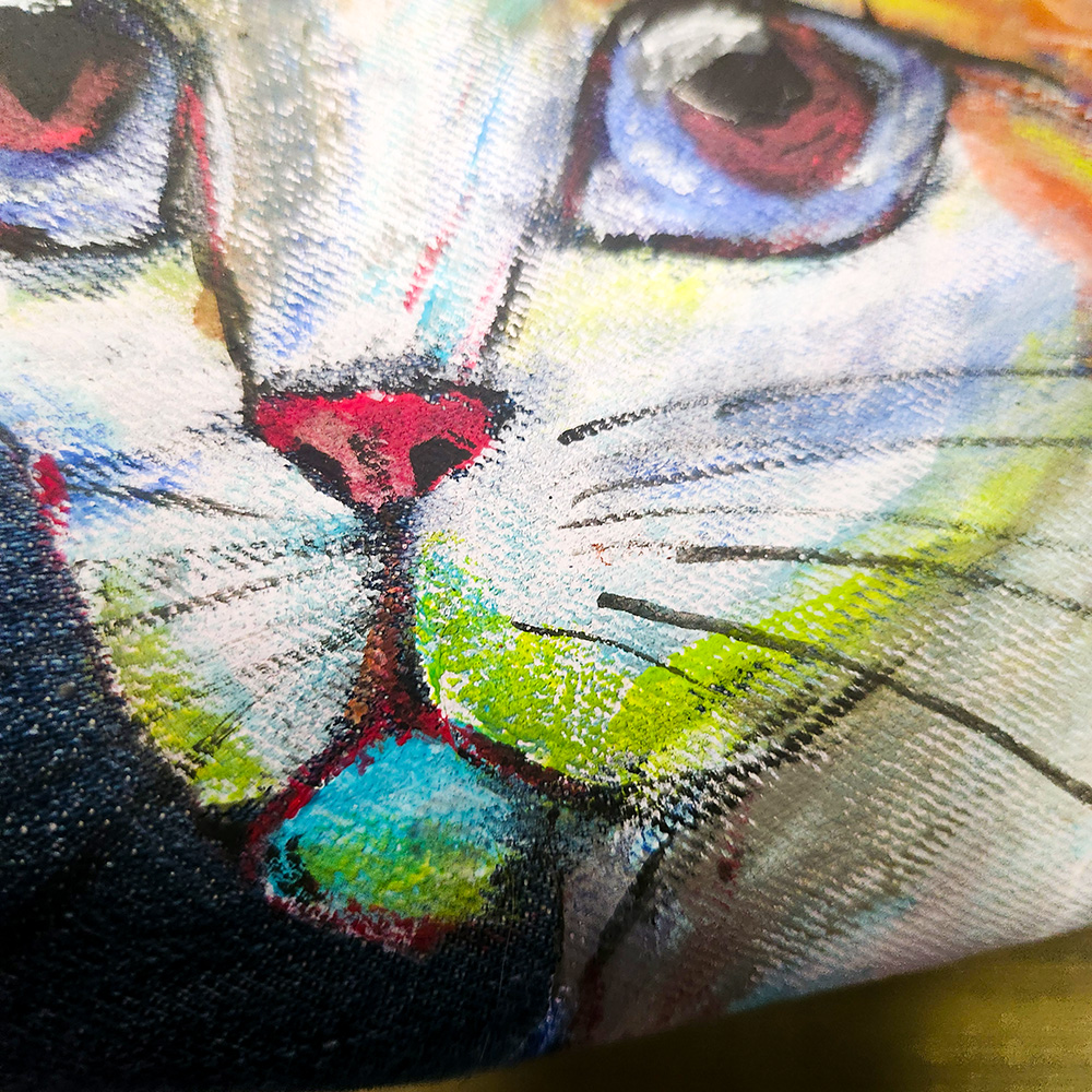 Bauchtasche aus recyceltem Jeansstoff | Handgefertigtes Unikat | Bauchtasche mit Motiv