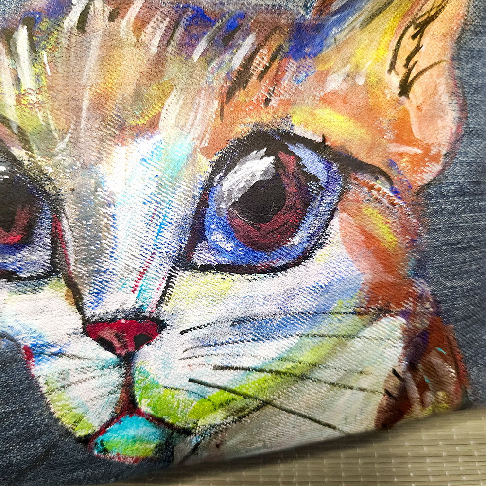 Bauchtasche aus recyceltem Jeansstoff | Handgefertigtes Unikat | Bauchtasche mit Motiv