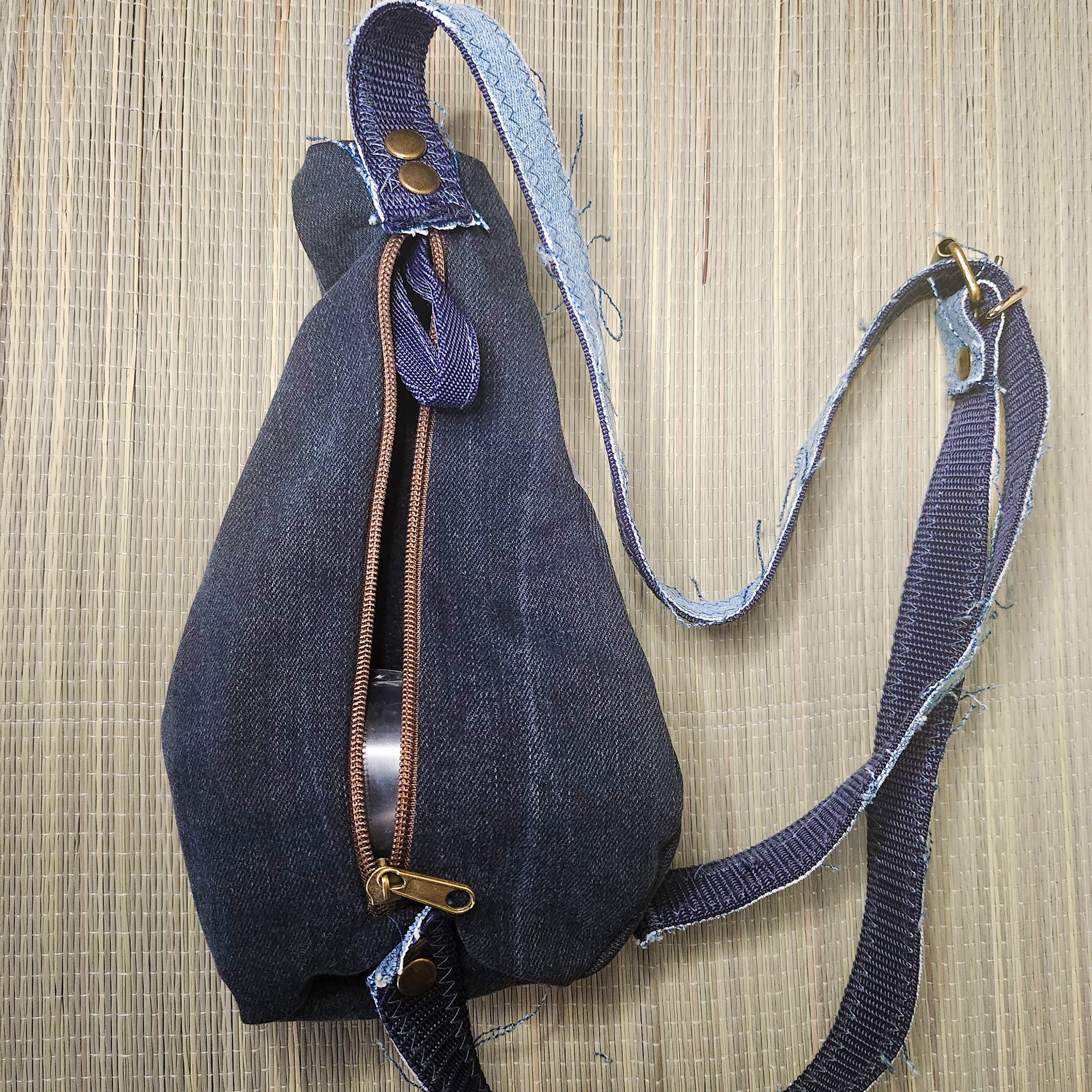 Tasche in Katzenform aus recyceltem Jeansstoff | Handgefertigtes Unikat | Rucksack mit Motiv