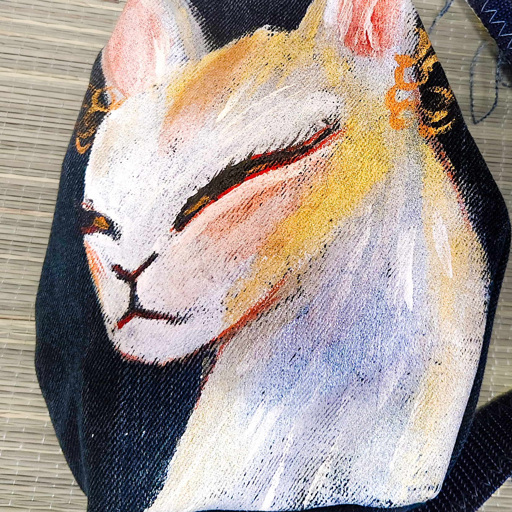 Tasche in Katzenform aus recyceltem Jeansstoff | Handgefertigtes Unikat | Rucksack mit Motiv