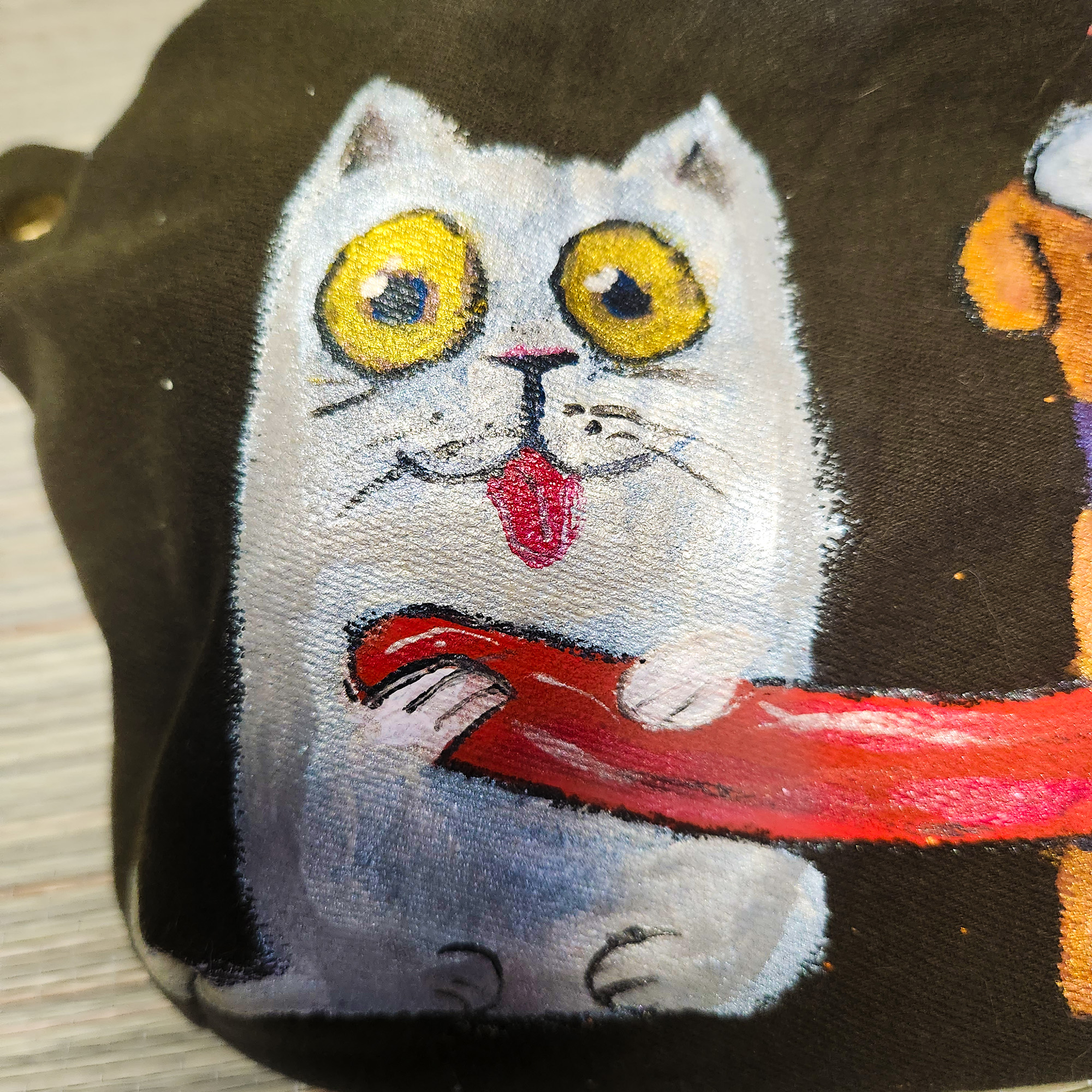 Bauchtasche aus recyceltem Jeansstoff | Handgefertigtes Unikat | Bauchtasche mit Motiv