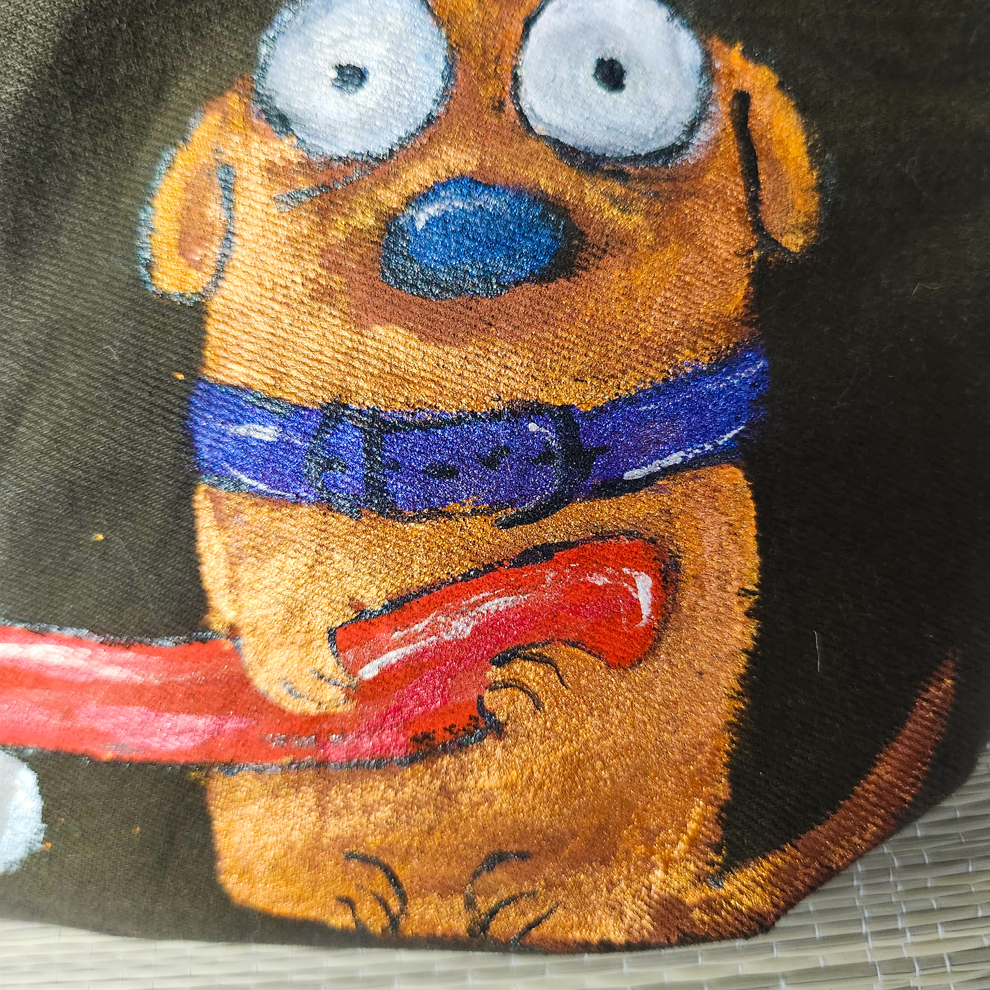 Bauchtasche aus recyceltem Jeansstoff | Handgefertigtes Unikat | Bauchtasche mit Motiv