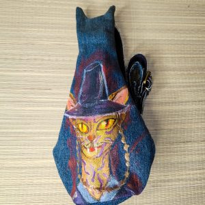 Tasche in Katzenform aus recyceltem Jeansstoff | Handgefertigtes Unikat | Rucksack mit Motiv