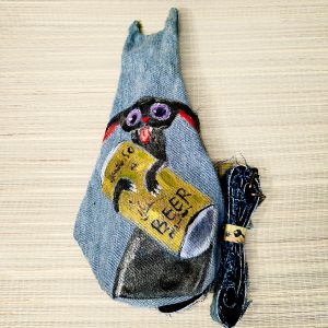 Tasche in Katzenform aus recyceltem Jeansstoff | Handgefertigtes Unikat | Rucksack mit Motiv