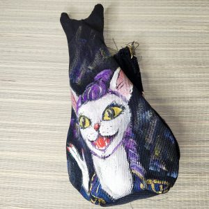 Tasche in Katzenform aus recyceltem Jeansstoff | Handgefertigtes Unikat | Rucksack mit Motiv