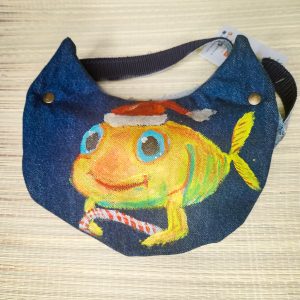 Tasche in Katzenform aus recyceltem Jeansstoff | Handgefertigtes Unikat | Kleine Tasche mit Motiv