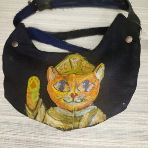 Tasche in Katzenform aus recyceltem Jeansstoff | Handgefertigtes Unikat | Kleine Tasche mit Motiv